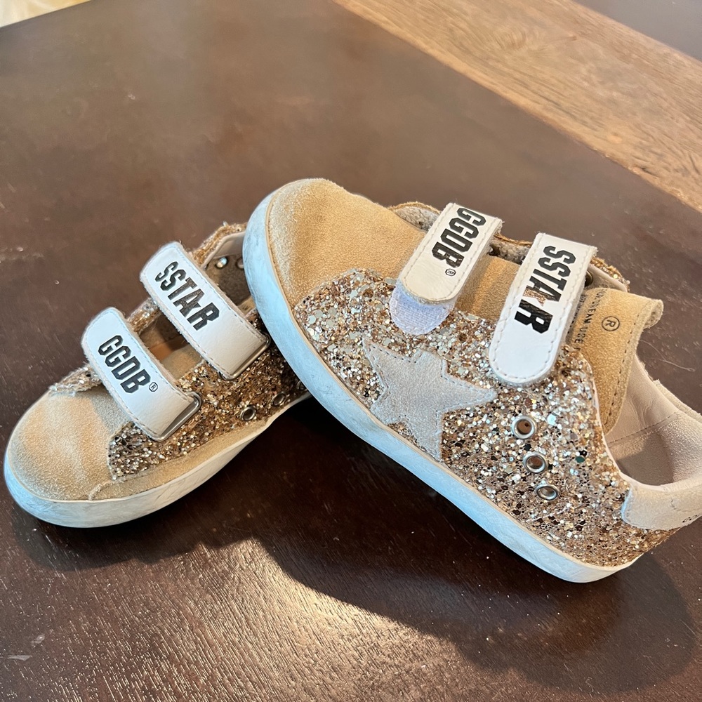 Golden Goose Deluxe Brand Toddler 25 Gold Glitter Authentic